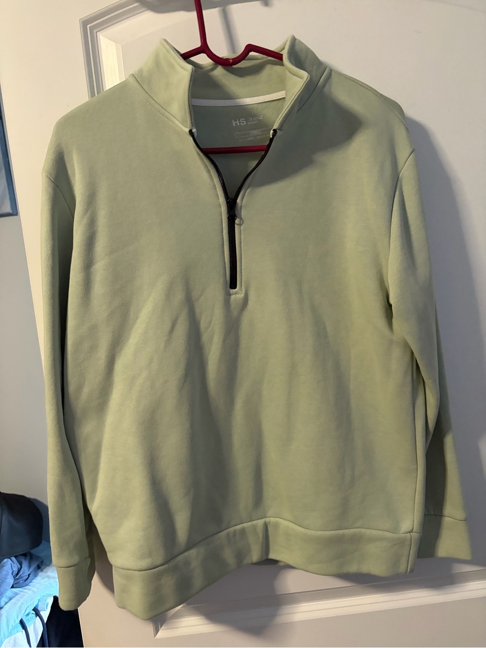 Quarter-Zip Pullover Sweater - Light Sage